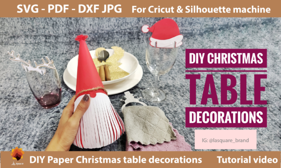 3D SVG Christmas Table Decor Templates for Digital Sellers