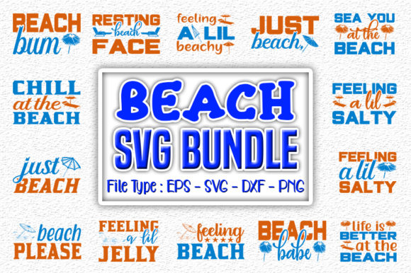 Beach Quotes Designs Bundle for Crafts and Graphics