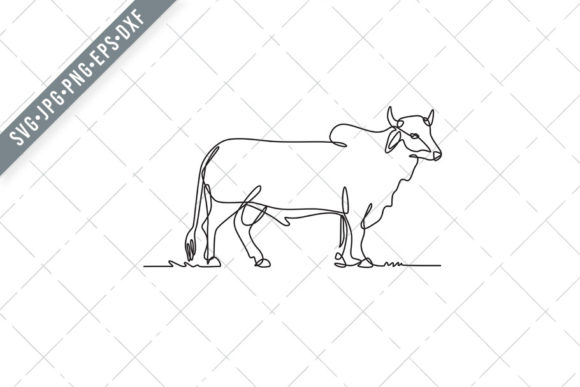 Brahman Bull Standing Continuous Line Embroidery Review