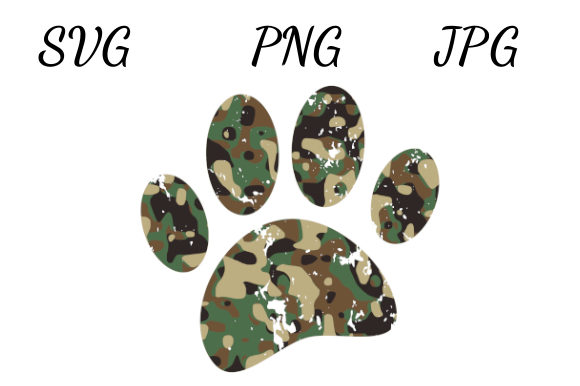 Camo Dog Paw Print: A Versatile Graphic for Local Business Branding