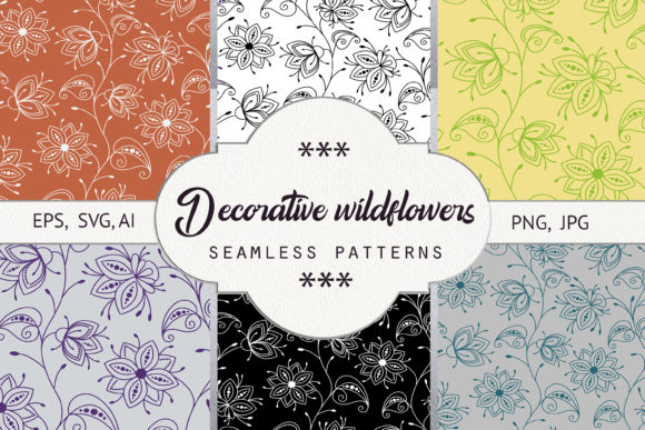 Decorative Wildflowers Seamless Pattern for Branding and Packaging