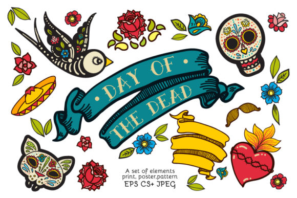 Dia De Los Muertos Clipart Collection for Crafts and Graphics