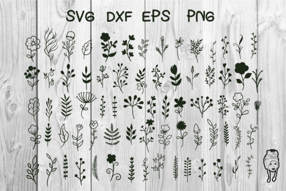Element Floral Hand Drawn for Print Templates and Graphics