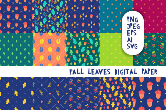 Fall Leaves Digital Paper for Branding and Marketing