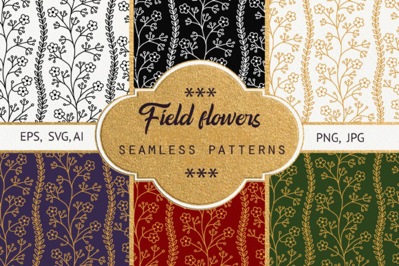 Field Flowers Graphics for Digital Sellers