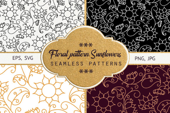 Floral Pattern Sunflowers for Creative Design Projects