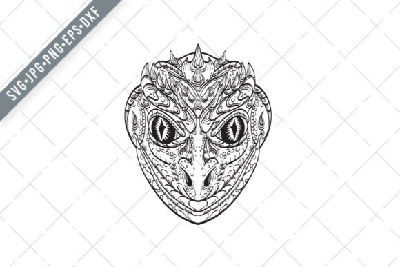 Head of a Reptilian Humanoid Alien SVG – A Graphic Design Asset for Editorial Use