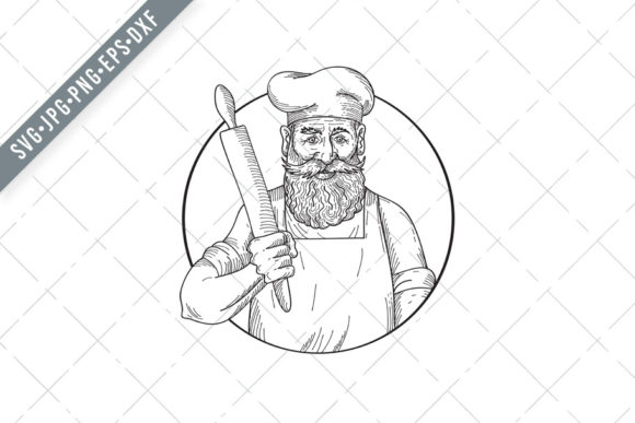 Hipster Baker with Full Beard SVG for Crafting and Design