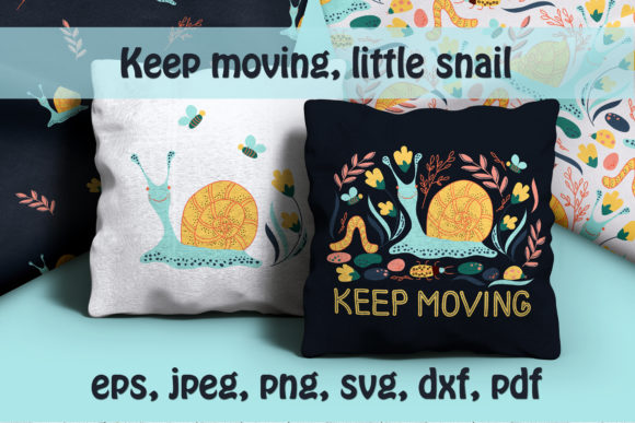 Keep Moving, Little Snail: A Graphic Design Asset for Illustrative Projects