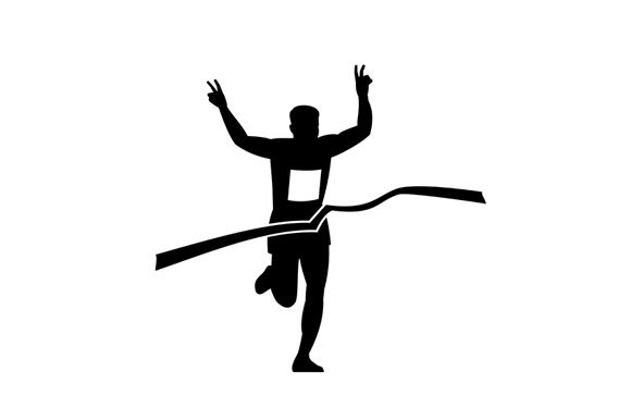 Marathon Runner Finishing Race Graphic for Crafting