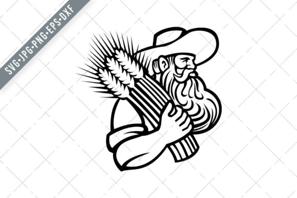 Organic Grain Farmer SVG for Branding and Marketing