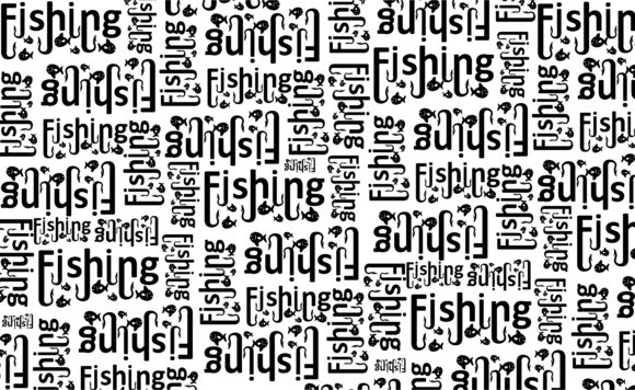 Paper Warp with Fishing Pattern Black – Graphics for Creative Projects