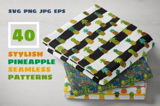 Pineapples Patterns Set Graphics