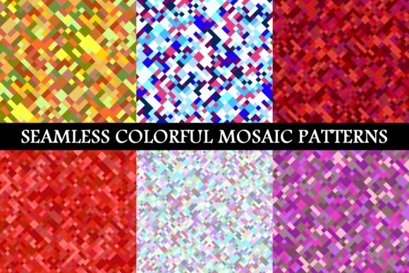 Seamless Colorful Mosaic Patterns Graphics Freebies