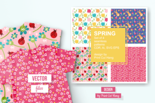 Spring Patterned Papers Graphics for Crafting and Design