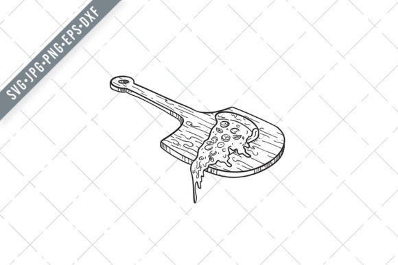 Wooden Pizza Paddle Board or Peel Illustration